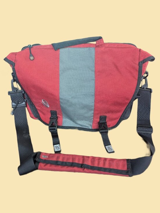 Timbuk2 Other - Timbuk2 Red & Gray Nylon Messenger Bag with detachable Shoulder Strap